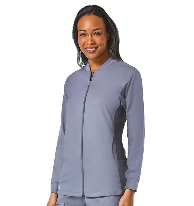 Sporty Mesh Panel Jacket Pewter