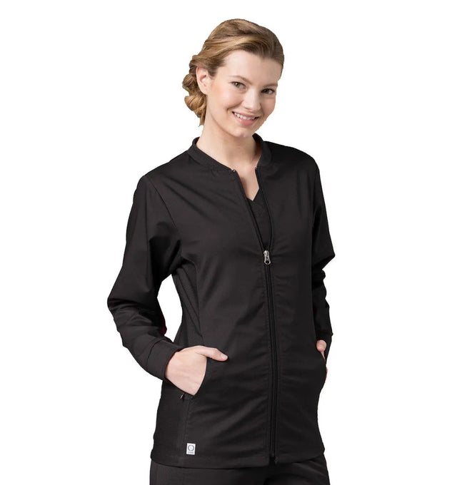Sporty Mesh Panel Jacket Black