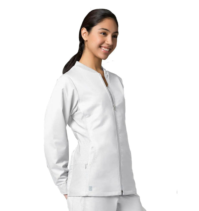 Sporty Mesh Panel Jacket White