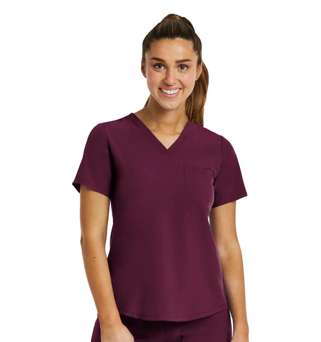 V-NECK TUCK IN TOP Wine Front