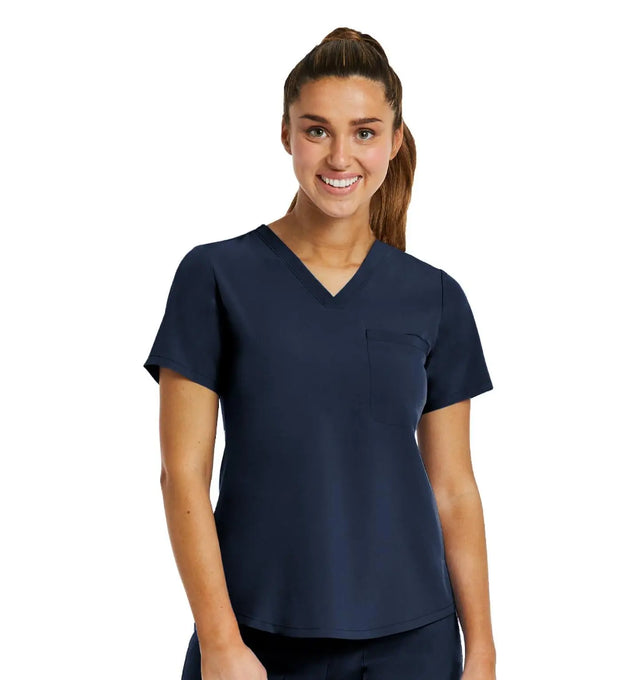 V-NECK TUCK IN TOP Navy Front