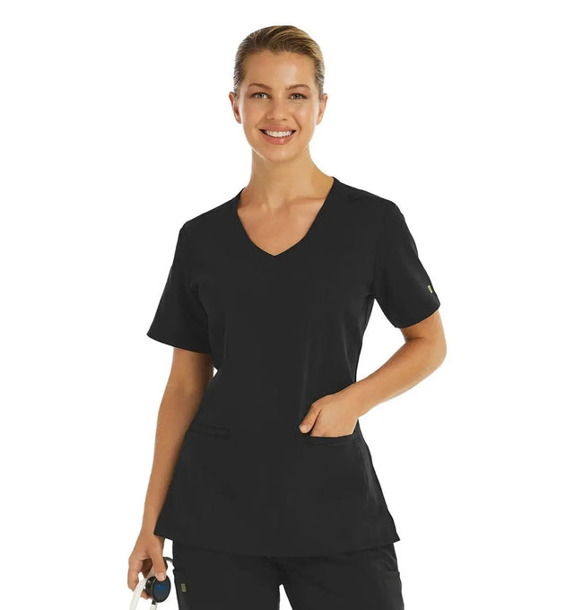 Women's Knit V-neck Top black