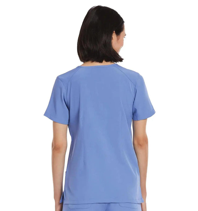 WOMEN'S V-NECK TOP Ceil Blue Back