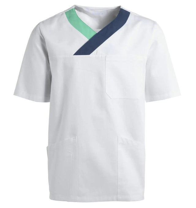 Kentaur Unisex Smock V-Neck Top Como Blue/Green