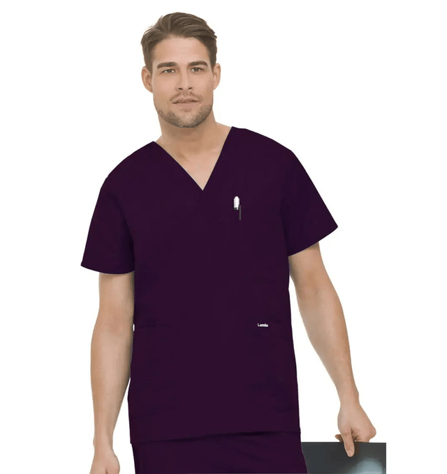 Landau Men's V - Neck 5 - Pocket Scrub Top - Fiumara Medical