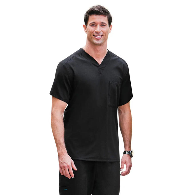 Jockey Unisex One-Pocket Scrub Top Black
