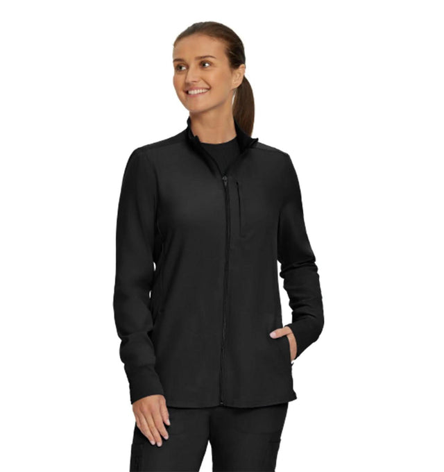 Landau Forward Women's Warm-Up Scrub Jacket LJ700 -Black