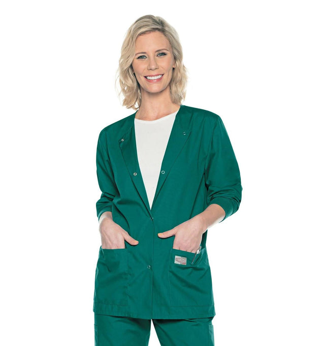 Landau ProFlex Women's Warm-Up Scrub Jacket 70227 -Hunter-frontview