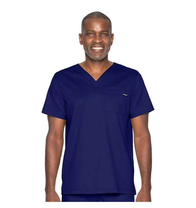 Landau ProFlex Men's 2-Pocket V-Neck Scrub Top 4259 -True Navy-Frontview