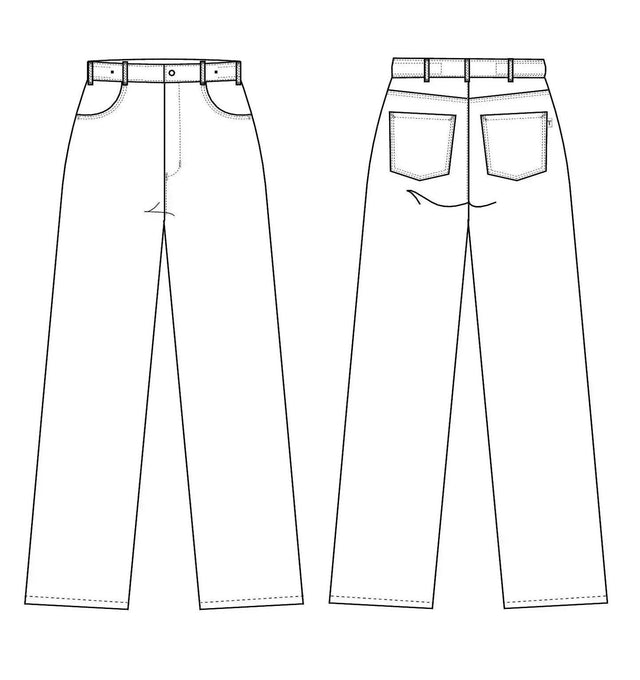Kentaur Unisex Adjustable Waist Jeans Sketch