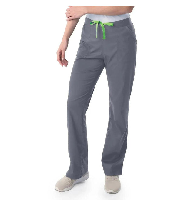 Landau ProFlex Women's Straight-Leg Cargo Scrub Pants 2042 -Steel-Frontview