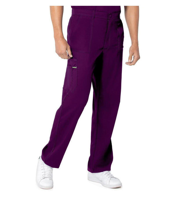 Landau ProFlex Men's Straight-Leg Cargo Scrub Pants 2103 -New Eggplant-Frontview