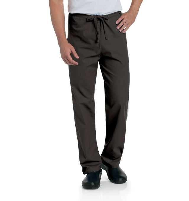 Landau Essentials Unisex Straight-Leg Scrub Pants 7602 -Black-frontview