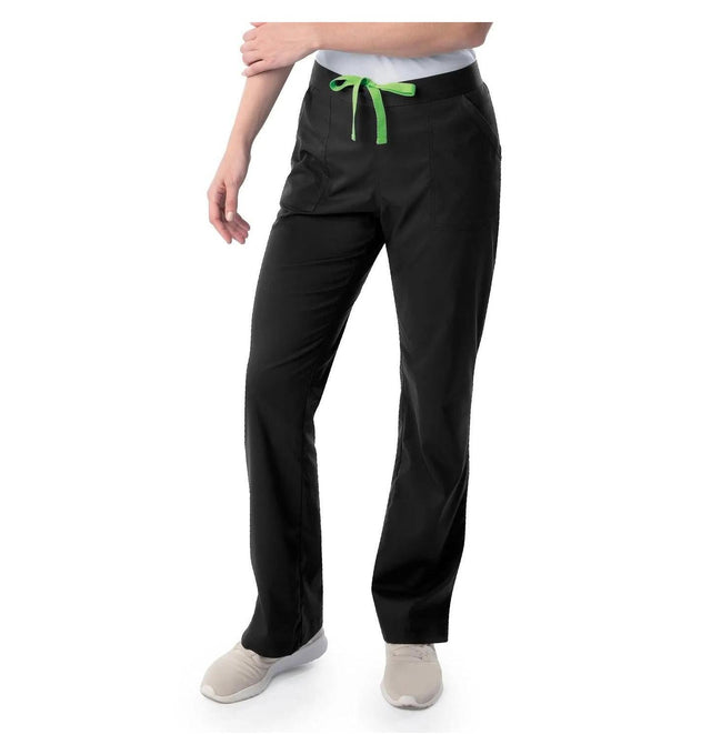 Landau ProFlex Women's Straight-Leg Cargo Scrub Pants 2042 -Black-Frontview