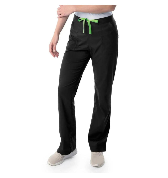 Landau ProFlex Women's Straight-Leg Cargo Scrub Pants 2042 -Black-Frontview