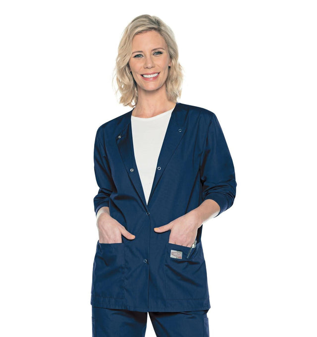 Landau ProFlex Women's Warm-Up Scrub Jacket 70227 -Navy-frontview