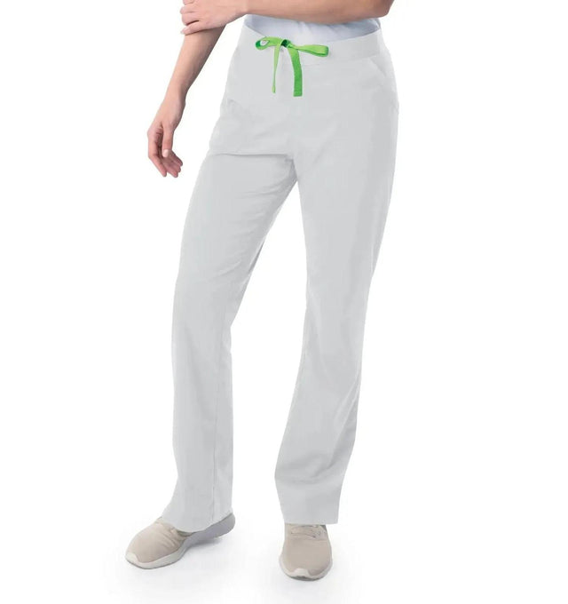 Landau ProFlex Women's Straight-Leg Cargo Scrub Pants 2042 -White-Frontview
