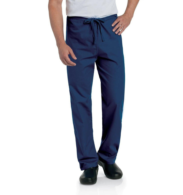 Landau Essentials Unisex Straight-Leg Scrub Pants 7602 -Navy-frontview