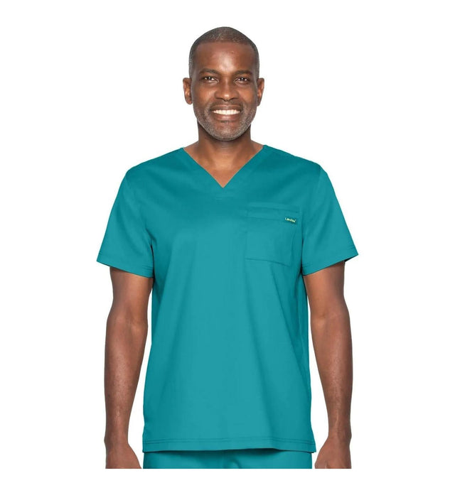 Landau ProFlex Men's 2-Pocket V-Neck Scrub Top 4259 -Teal-Frontview