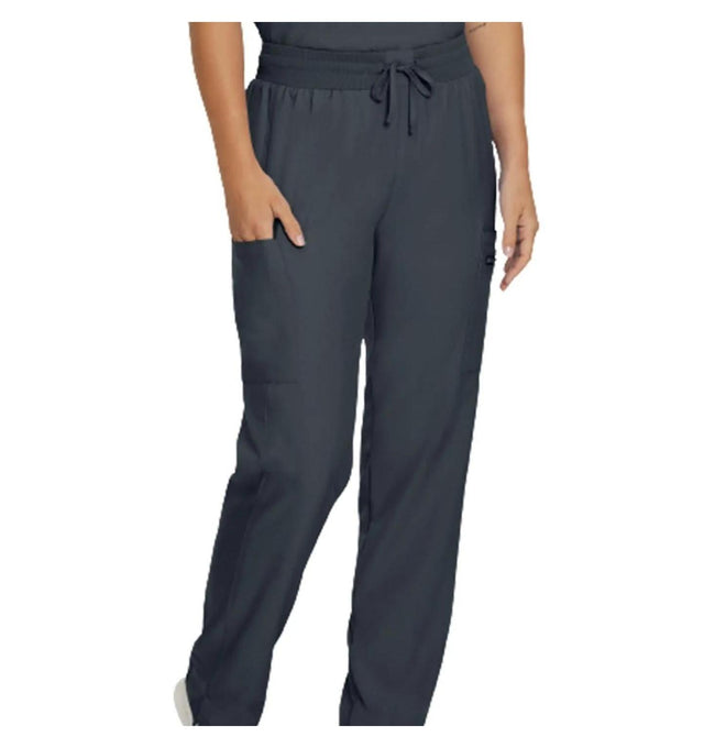 Landau Forward Women's Straight-Leg Cargo Scrub Pants LB400T -Pewter-Frontview