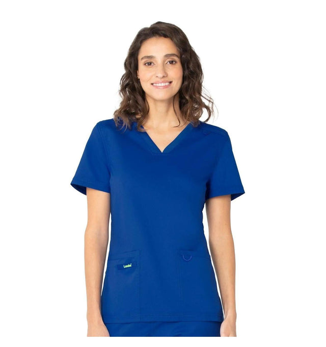 Landau ProFlex Women's 2-Pocket V-Neck Scrub Top 4168 -Galaxy-frontview