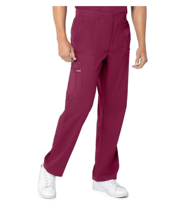Landau ProFlex Men's Straight-Leg Cargo Scrub Pants 2103 -Wine-Frontview