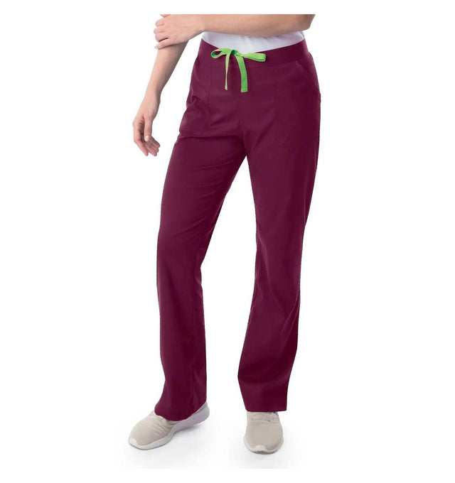 Landau ProFlex Women's Straight-Leg Cargo Scrub Pants 2042 -Wine-Frontview