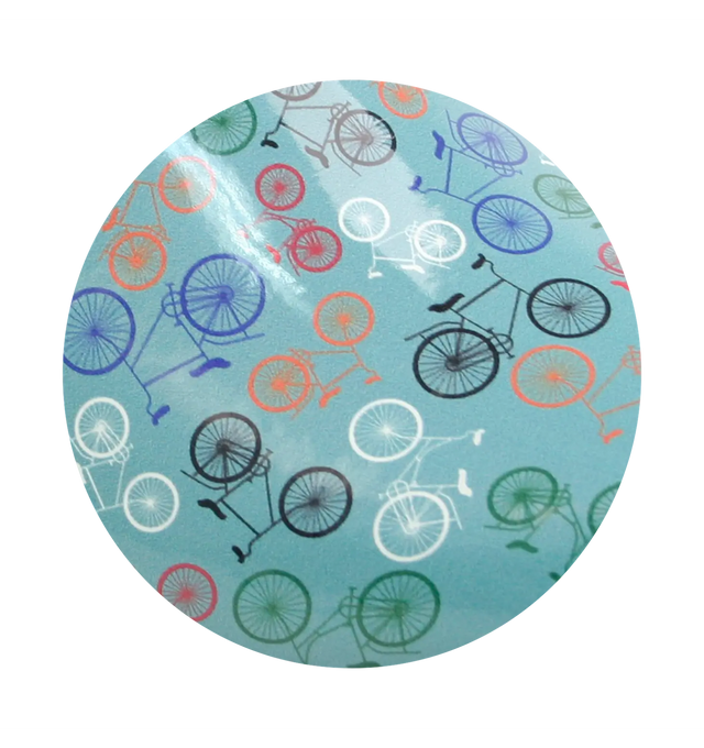 Sanita Auburn Women's Bicycle Print Patent Leather Teal Medical Clog - zoom view