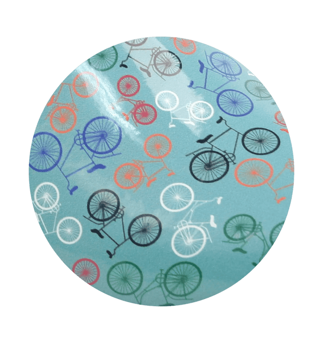 Sanita Auburn Women's Bicycle Print Patent Leather Teal Nursing Clog - Fiumara Medical