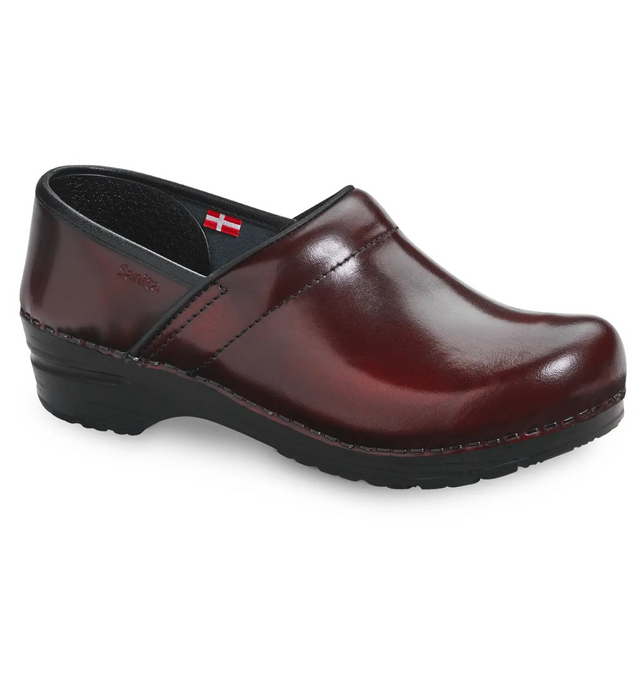 Sanita Pro. Cabrio Women's Bordeaux Medical Clog - side view