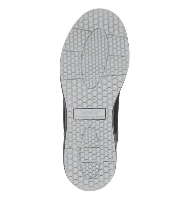 Sanita Concave Women's Men Black Fuchsia Green Medical Safety Sneaker - sole view