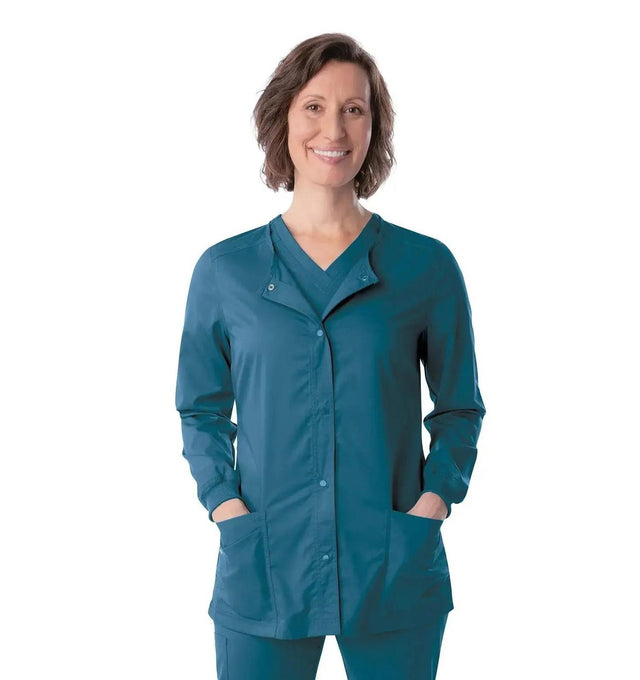 Landau ProFlex Women's Warm-Up Scrub Jacket 3038 -Caribbean-frontview