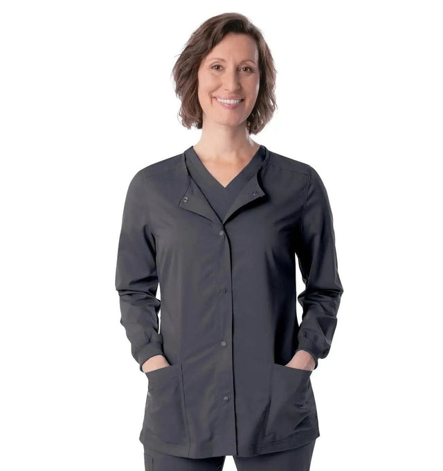 Landau ProFlex Women's Warm-Up Scrub Jacket 3038 -Graphite-frontview