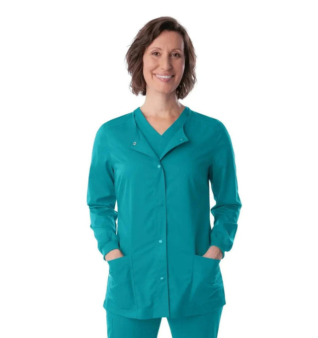 Landau ProFlex Women's Warm-Up Scrub Jacket 3038 -Teal-frontview