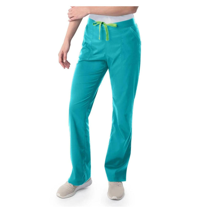Landau ProFlex Women's Straight-Leg Cargo Scrub Pants 2042 -Teal-Frontview