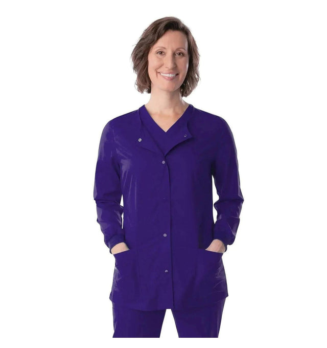 Landau ProFlex Women's Warm-Up Scrub Jacket 3038 -Grape-frontview
