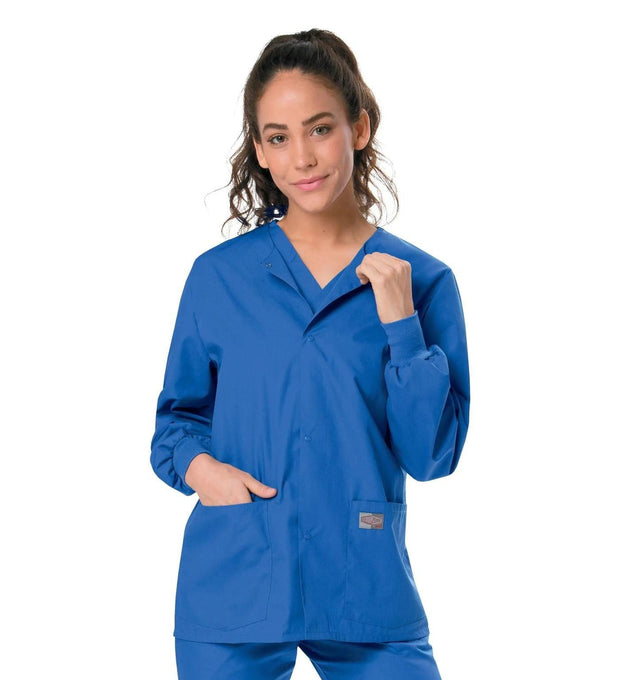 Landau Scrub Zone Unisex Warm-Up Scrub Jacket 75231 -Royal Blue-frontview