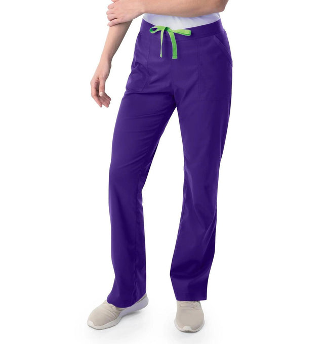 Landau ProFlex Women's Straight-Leg Cargo Scrub Pants 2042 -Grape-Frontview