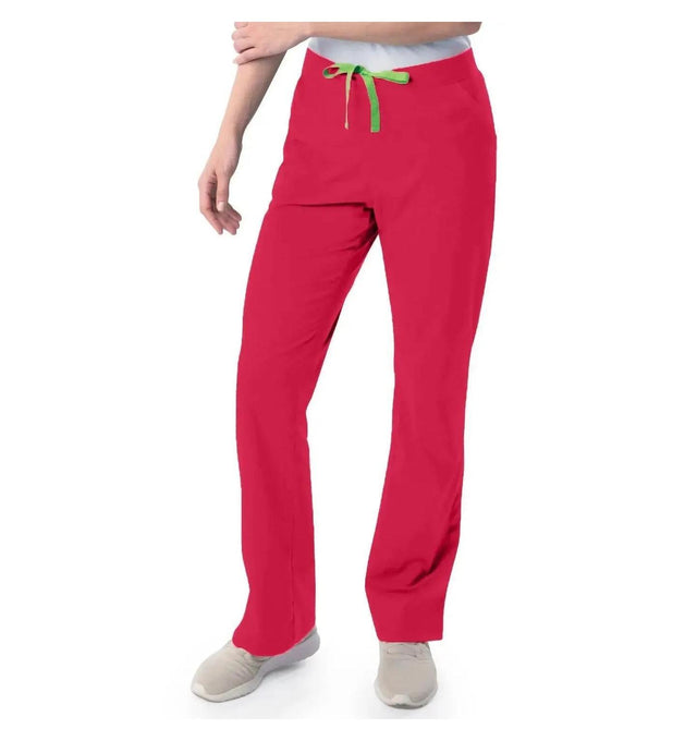 Landau ProFlex Women's Straight-Leg Cargo Scrub Pants 2042 -True Red-Frontview