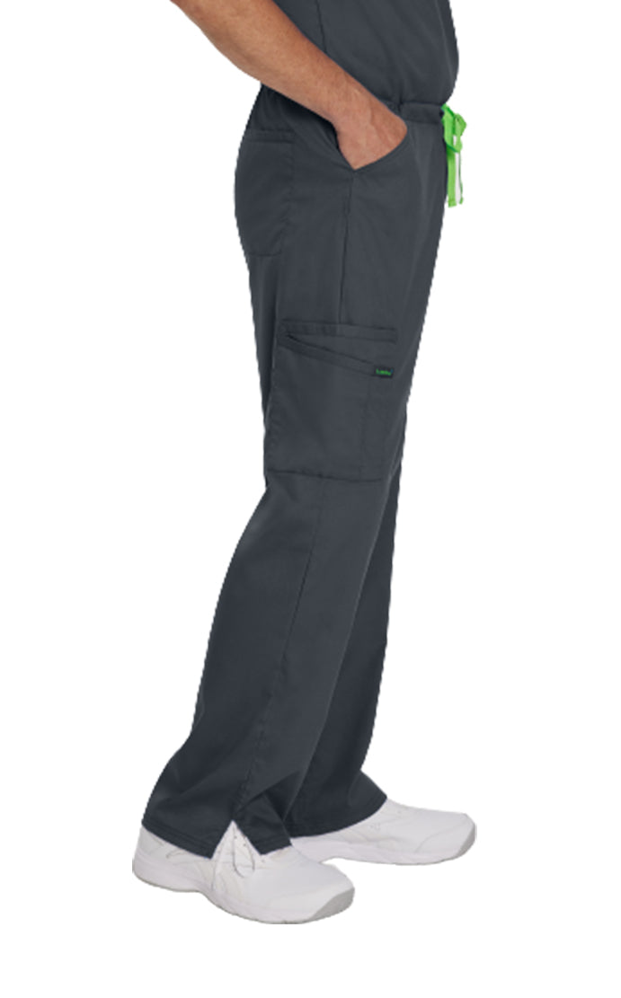 Landau ProFlex Unisex Straight-Leg Cargo Scrub Pants 2104-Graphite-Sideview