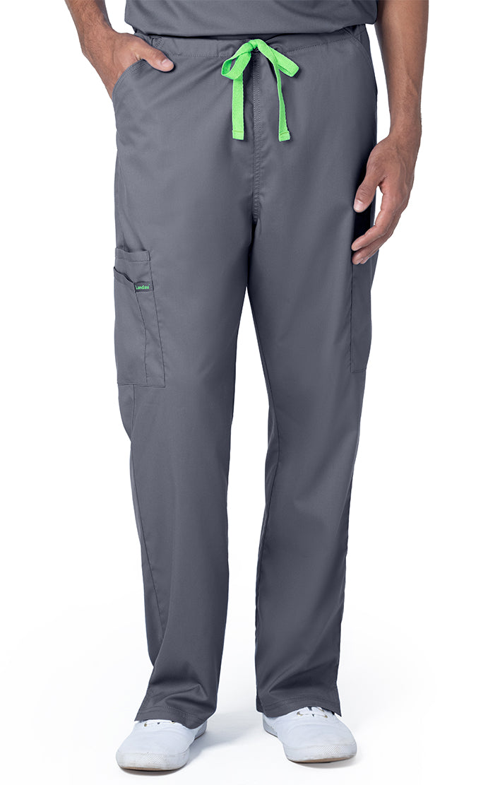 Landau ProFlex Unisex Straight-Leg Cargo Scrub Pants 2104-Steel-Frontview