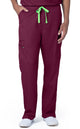 Landau ProFlex Unisex Straight-Leg Cargo Scrub Pants 2104-Wine-Frontview