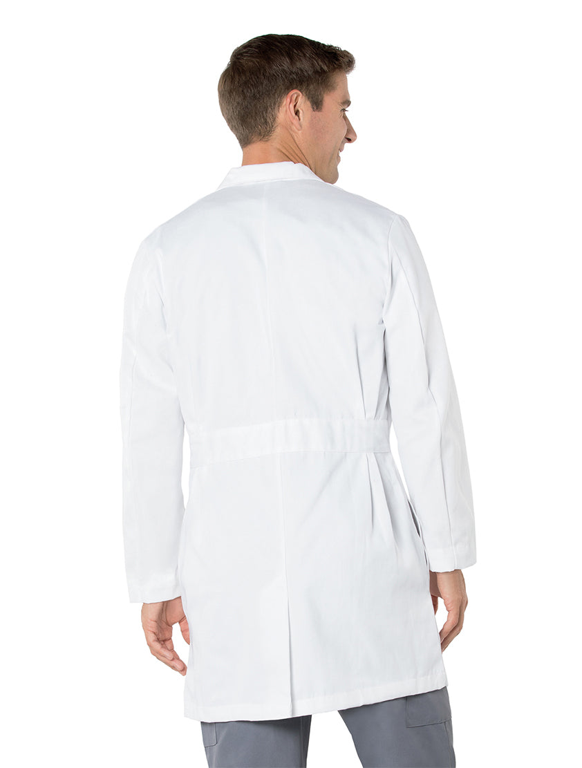 Landau Men's 5-Pocket Full-Length Lab Coat 3124 -White 6 Oz Polycotton Twill-Backview