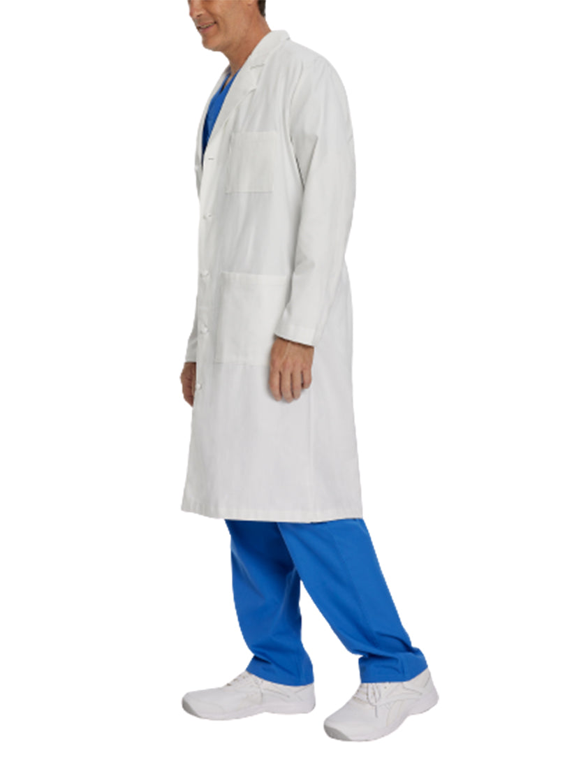 Landau Men's 3-Pocket Full-Length Lab Coat 3138 -White-Sideview