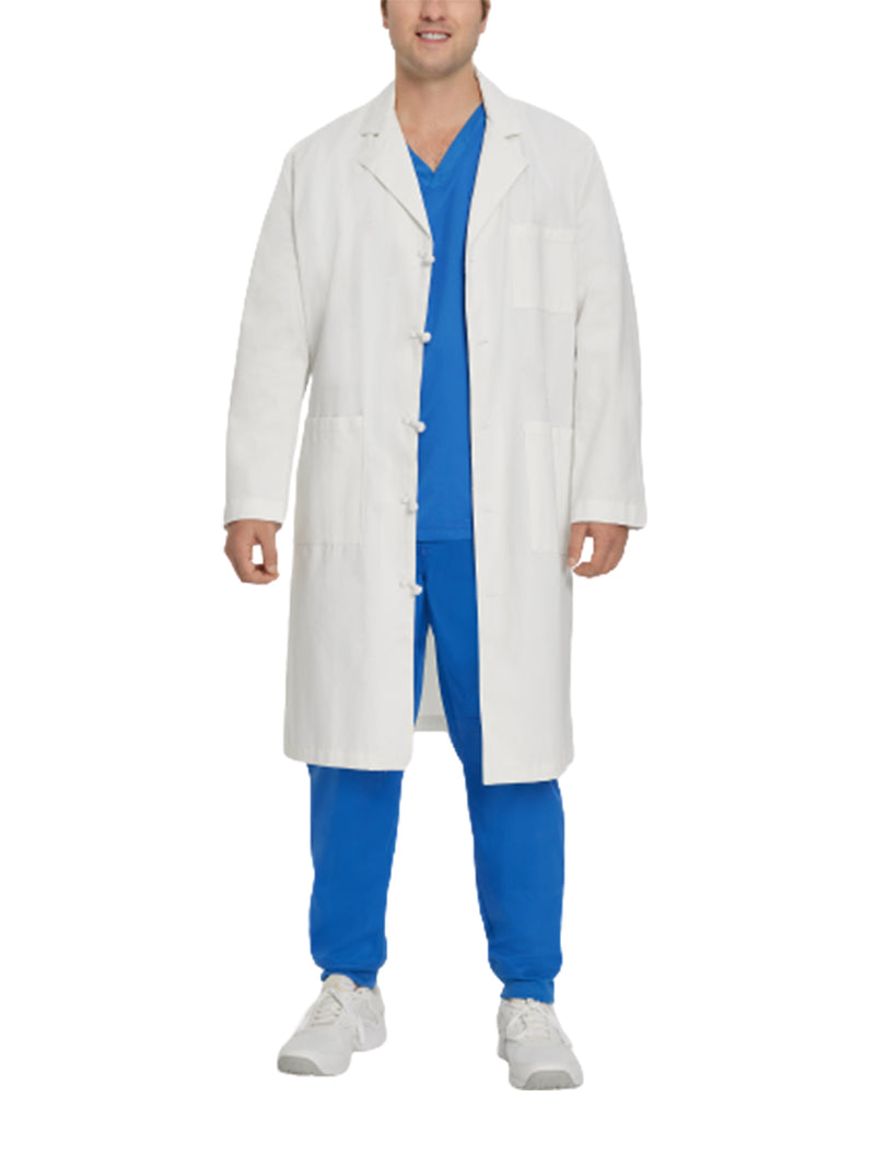 Landau Men's 3-Pocket Full-Length Lab Coat 3138 -White-Frontview