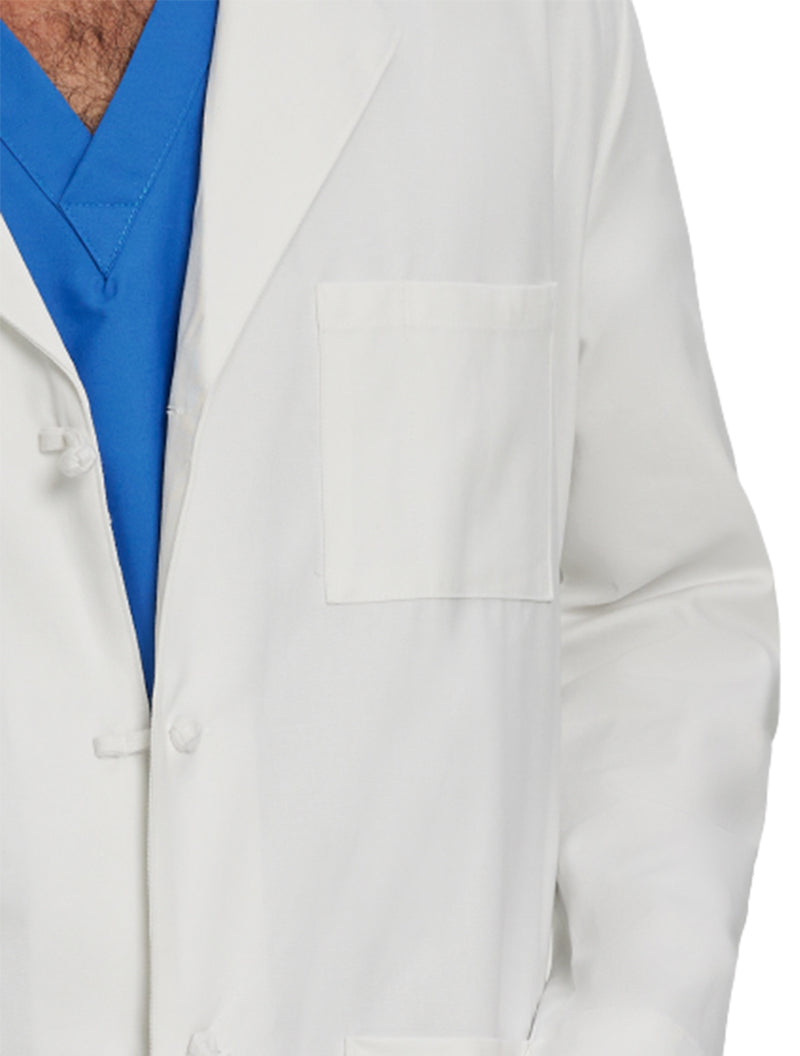 Landau Men's 3-Pocket Full-Length Lab Coat 3138 -White-Frontview