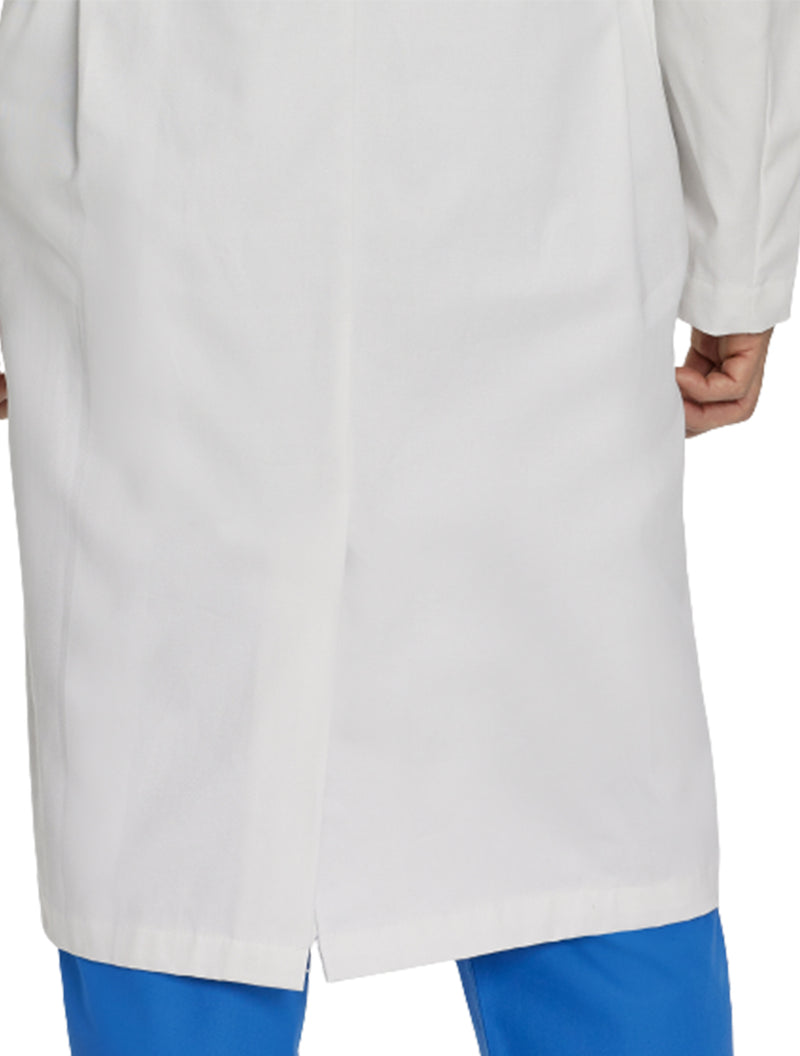 Landau Men's 3-Pocket Full-Length Lab Coat 3138 -White-Backview