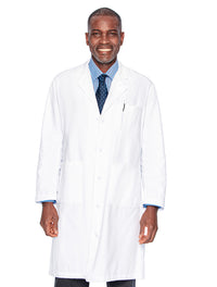 Landau Men's 3-Pocket Full-Length Lab Coat 3138 -White-Frontview