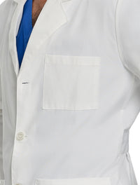 Landau Men's 3-Pocket Full-Length Lab Coat 3140-White-Front Pocketview