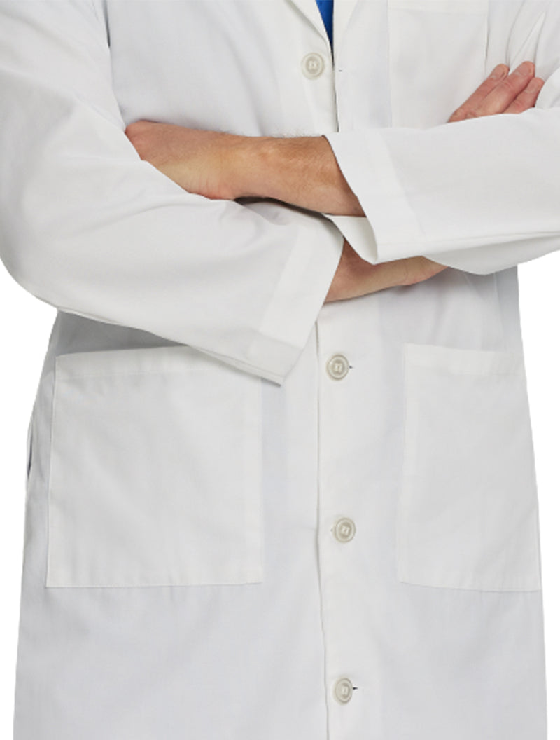 Landau Men's 3-Pocket Full-Length Lab Coat 3140-White-Frontview